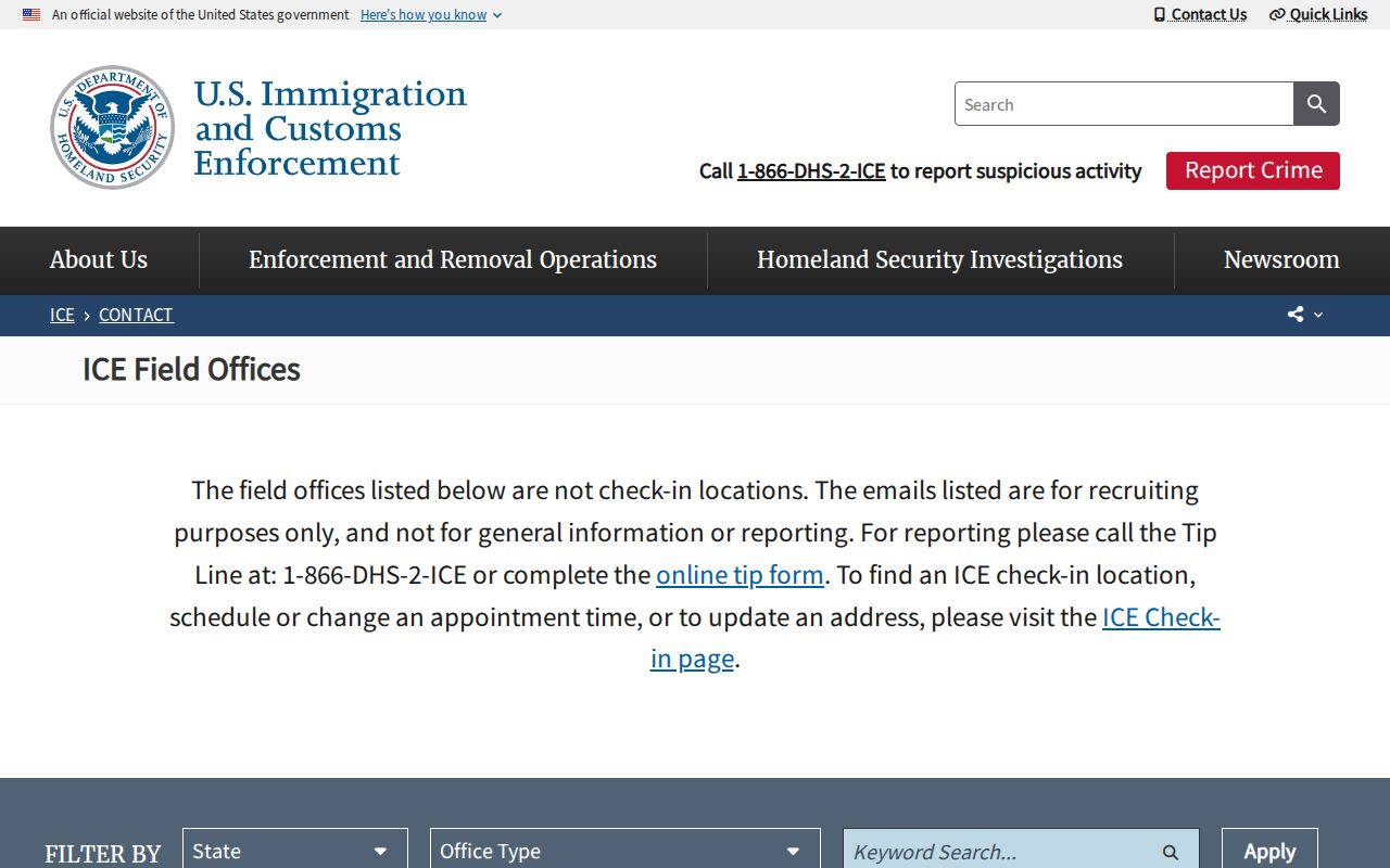 ICE ERO field office follow-up for a Loudon County detainee release record